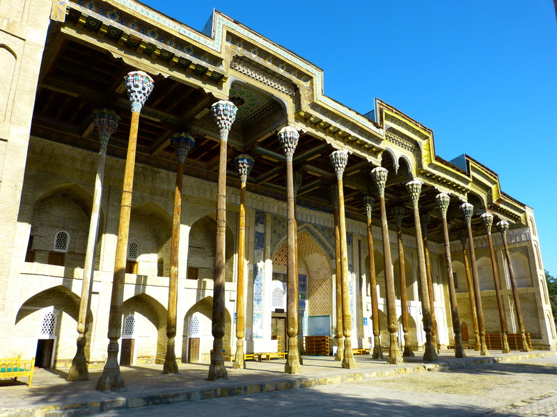 built structure, ornate, day, sunlight, uzbekistan, no people, sky, Hauz, ancient, neo-classical, Columnar, travel, travel destinations, low angle view