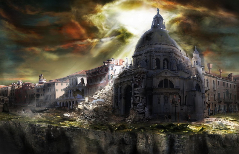 animals, city, architecture, houses, demolition, 1080P