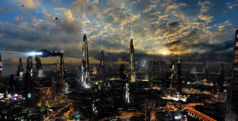 tall - High, urban Skyline, road, Scott Richard, oil Industry, buildings, sky, cloud - sky, built Structure, spire, city, futuristic landscape, track, gasoline