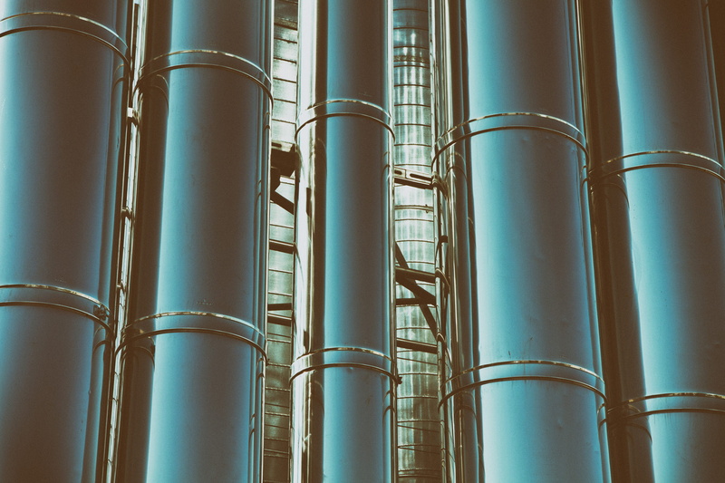 close, fuel and power generation, shot, day, metallic, Close-up shot, petrochemical plant, alloy, refinery, no people, tubes, pipe - Tube, industry, blue