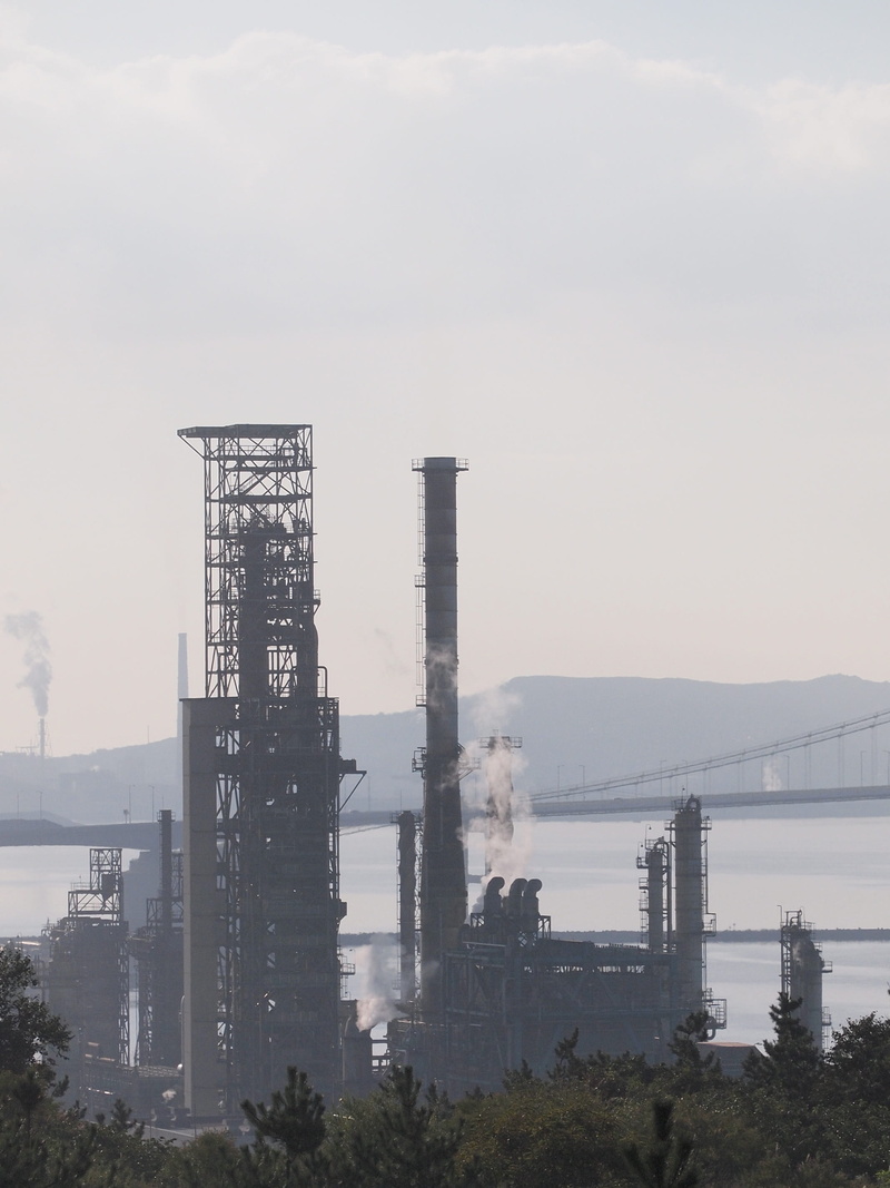 Factory, power Station, oil Industry, petrochemical Plant, refinery, environment, water, day, pipeline, building exterior, architecture, pollution, technology