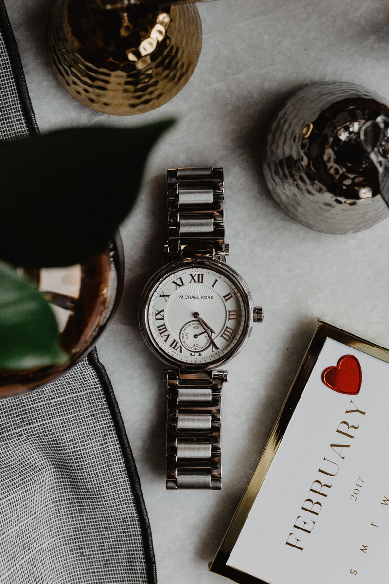 leather, jewelry, still life, directly above, distillation, glasses, fashion, close-up, no people, female, 4K, flatlay, silver, clock, watch, table, wristwatch