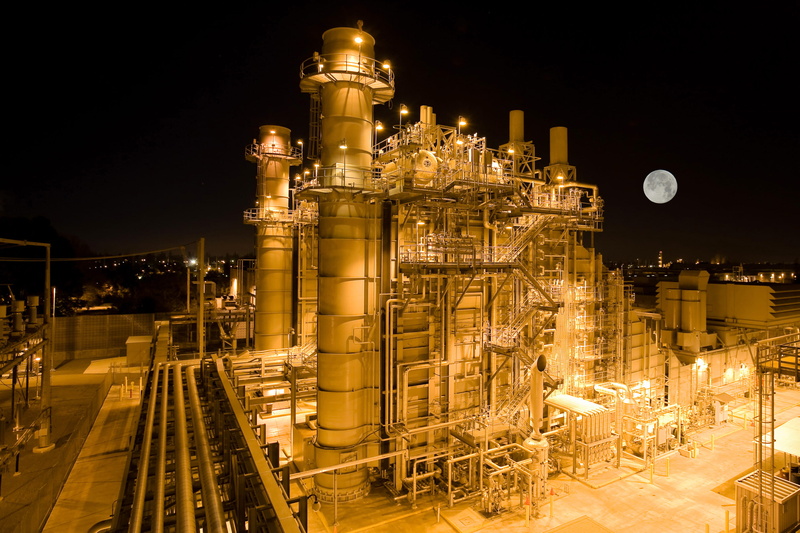 power plant, 2K, illuminated, industrial building, built structure, chemical plant, pipe - tube, fuel and power generation, structure, concrete, complexity