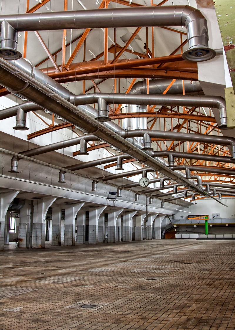 ceiling, industry, lighting, rama, pipe - tube, wood - material, leave, steel, industrial, factory, architecture, indoors, close-up, ventilation, repetition