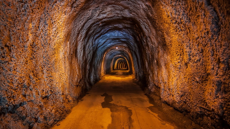 Mine shaft, Lights, rock, tunnel, wet, 1080P