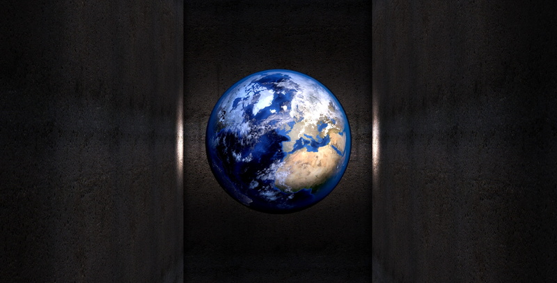 3d-model, wall, planet - space, nature, no people, dark, blue, space exploration, globe - man made object, single object, copy space, earth