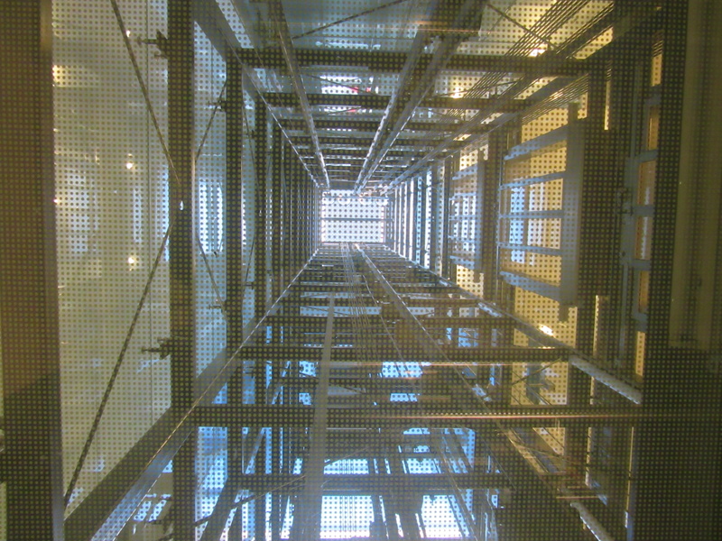 metal, direction, modern, factory, window, perspective, glass - material, indoors, ceiling, elevator, the way forward, 4K, lift, nature, building, built structure