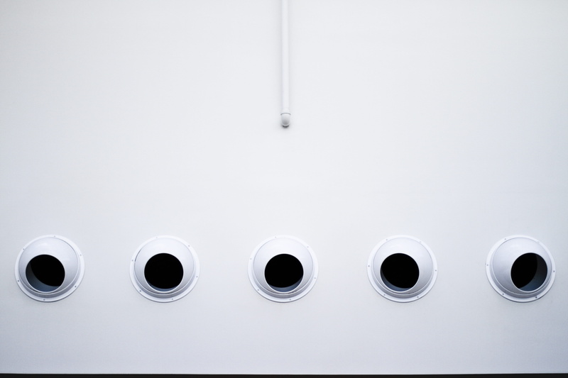 indoors, white, metal, close-up, white color, window, 5K, holes, five, painted, no people, vent, copy space, round, camera, studio shot, design, hole