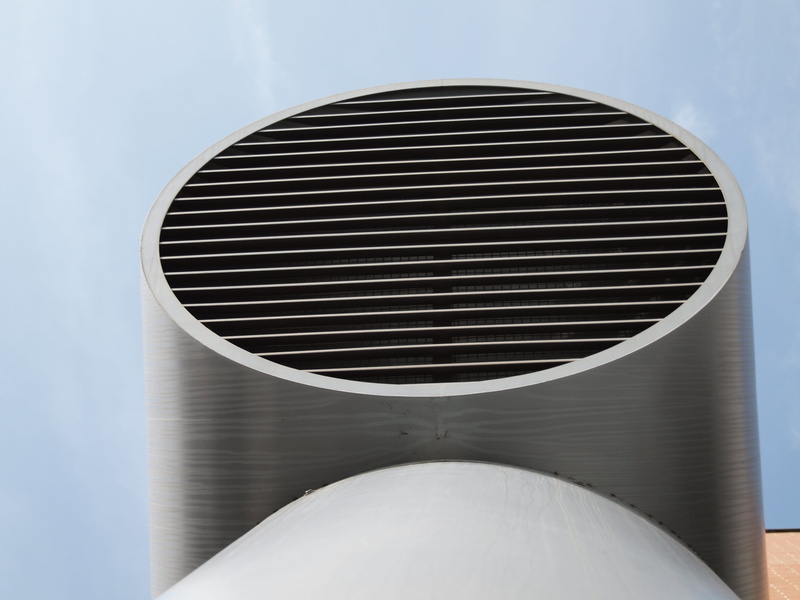 air duct, Industry, nature, silver colored, steel, design, reflection, modern, Technology, 4K, circle, cloud - sky, oerlikon, close-up, pattern, Fireplace