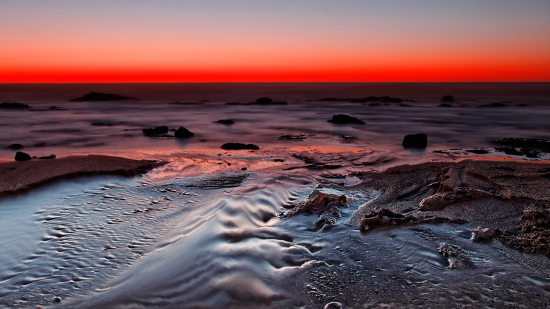 water, tranquil scene, sky, outdoors, horizon, land, beach, horizon over water, nature photography hdr images 2880x1620, sunset, non-urban scene, flowing water