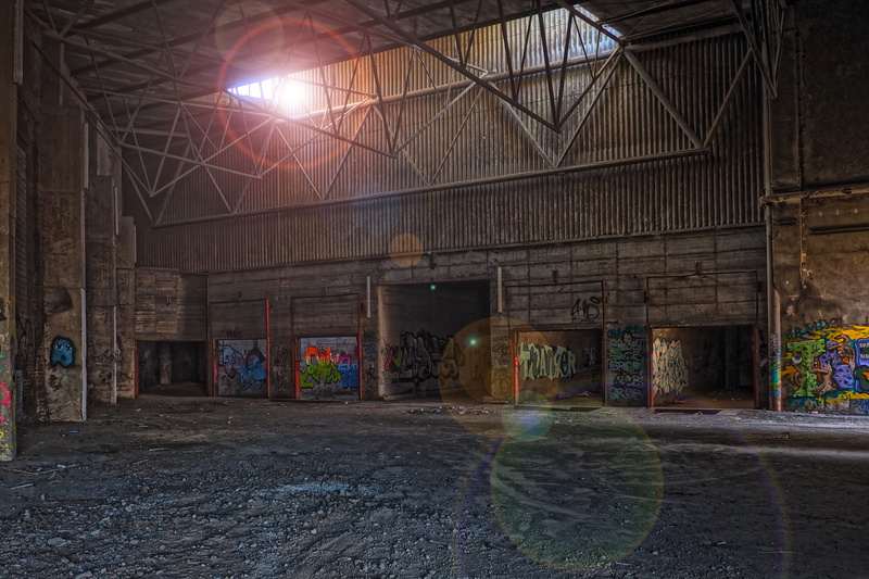 sunbeam, empty, shabby, industrial building, obsolete, destruction, day, dark, hdr image, old, industry, abandoned, run-down, indoors, hdr, incidence of light