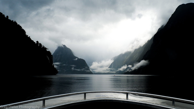 land, tranquil scene, black, gray, power in nature, storm, sea, lake, nature, boat, white, 4K, cloud - sky, transportation, Milford Sound, tranquility