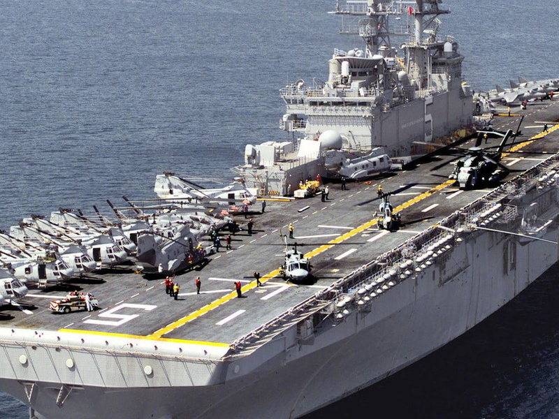 military, transportation, nautical vessel, high angle view, vehicle, boat, road, white, navy, Wasp-class amphibious assault ship, day, LHD, trailer, freight transportation