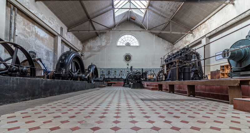 indoors, obsolete, arch, day, checked pattern, absence, history, building, abandoned, lost places, energy production, the past, flooring, architecture