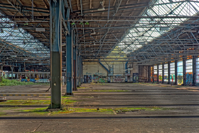 rail transportation, window, empty, abandoned, industry, decay, built structure, day, factory, graffiti, building, past, transience, warehouse, transportation