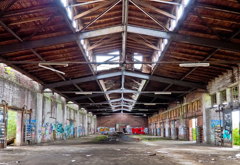 unused, old factory, indoors, neglected, graffiti, train hall, shipping charge hall, weathered, past, broken, transience, run down, stainless, pforphoto