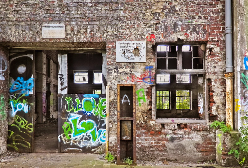 run down, stainless, lapsed, neglected, atmosphere, old building, decay, railway depot, window, abandoned, unused, day, weathered, dilapidated, train, broken