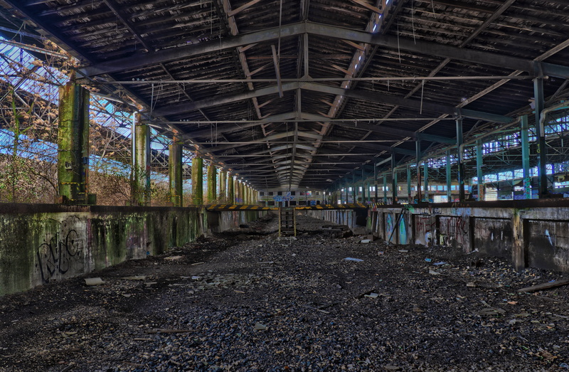 bridge, wall, abandoned places, broken, mood, indoors, track bed, window, lapsed, transportation, building, goods, abandoned building, diminishing perspective
