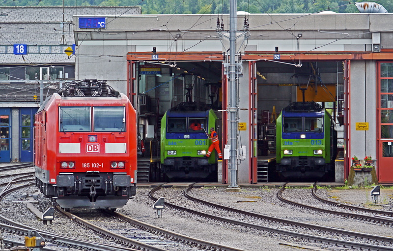transport system, railroad station, no people, bern-lötschberg-simplon railway, guest loco, railway, travel, freight locomotives, public transportation