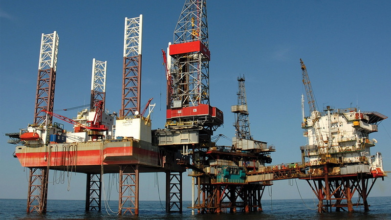 technology, nature, no people, Building, sky, water, architecture, Industrial, oil industry, 1080P, fossil fuel, offshore platform, Oil, sea, blue, fuel and power generation