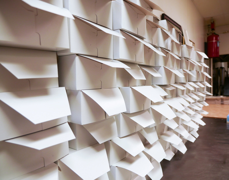 indoors, day, shape, 4K, art and craft, package, boxes, creativity, large group of objects, blank, architecture, storage, stack, pattern, ceiling, wall - building feature