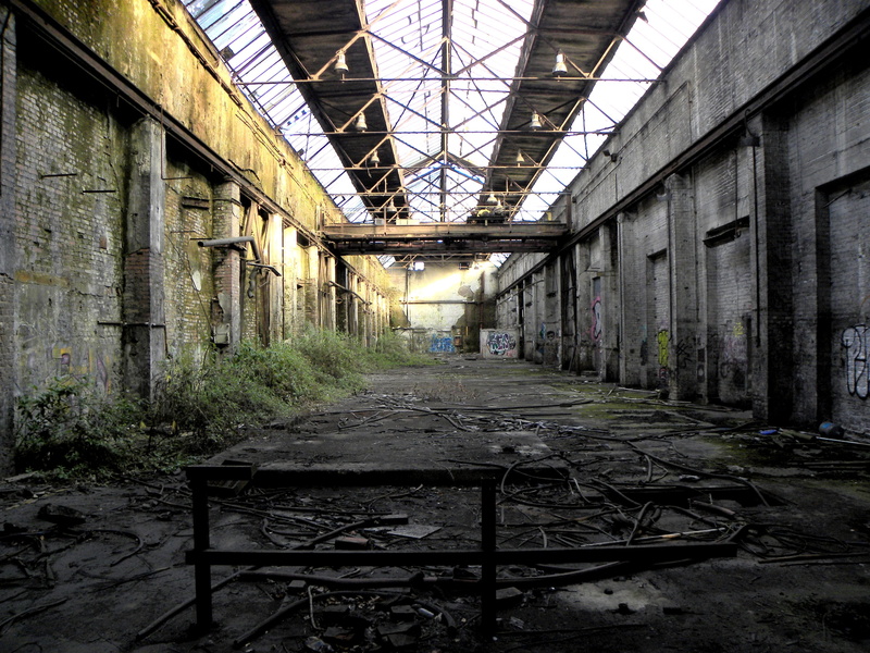 weathered, Factory, the way forward, empty, no people, deutz factory, decline, run-down, khd, industry, diminishing perspective, architectural column, hall