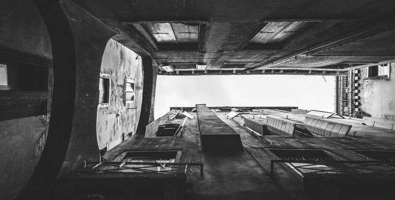 building, house, damaged, plywood, ruined, housing, abandoned, vehicle, concrete, decline, 4K, weathered, room, transportation, wood, construction, window