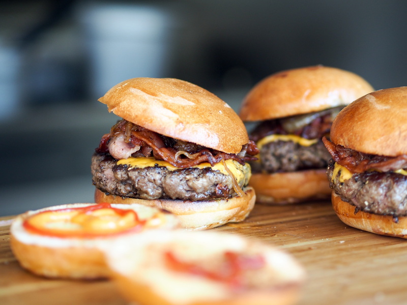 selective focus, food, cheeseburger, temptation, ready-to-eat, burger, sandwich, photography, snack, tomato, bacon, 4K, unhealthy eating, grilled, lunch
