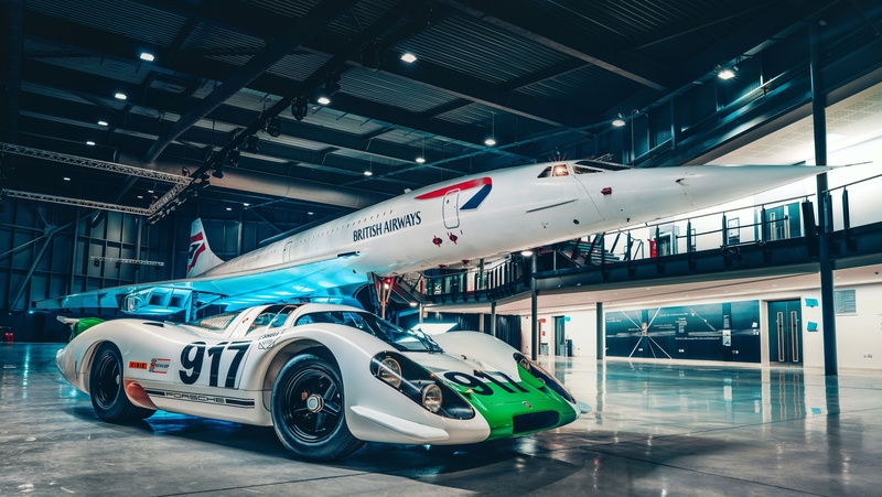 Concorde 002, hangar, Porsche 917-001, 4K, Concorde