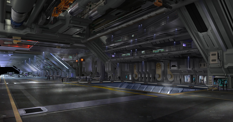 illuminated, symbol, hangar, empty, parking garage, road, indoors, Star Citizen, space, Carrier Hangar, public transportation, no people, sign, marking
