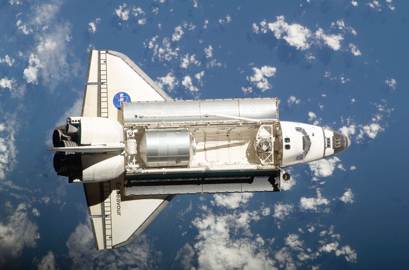 space, astronaut, travel, vehicle, sky, spaceship, engine, 1080P, cloud - sky, mid-air, flying, high, white, shuttle, white color, day, mode of transportation