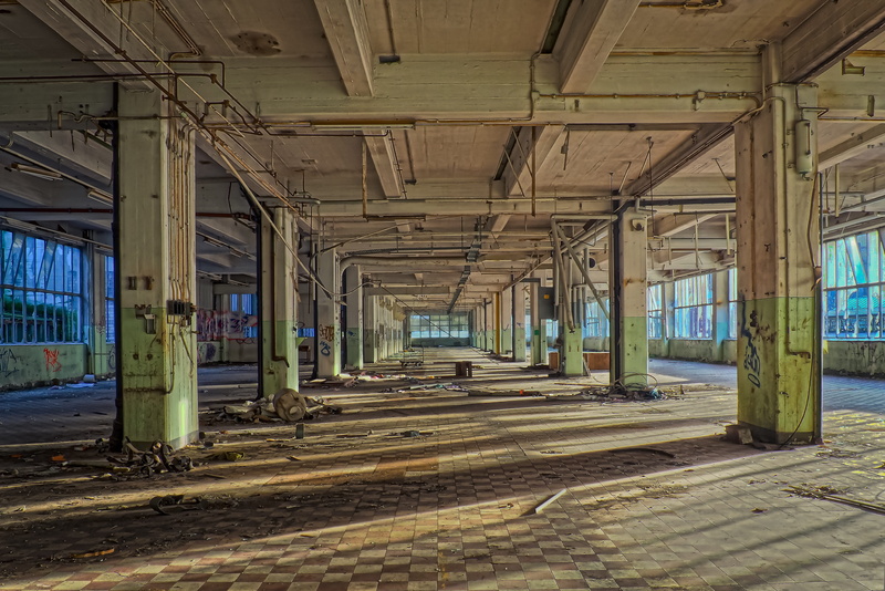 run-down, large, industry, no people, factory, ruined, decline, gloomy, bad condition, obsolete, forget, neglected, indoors, decay, broken, direction, empty