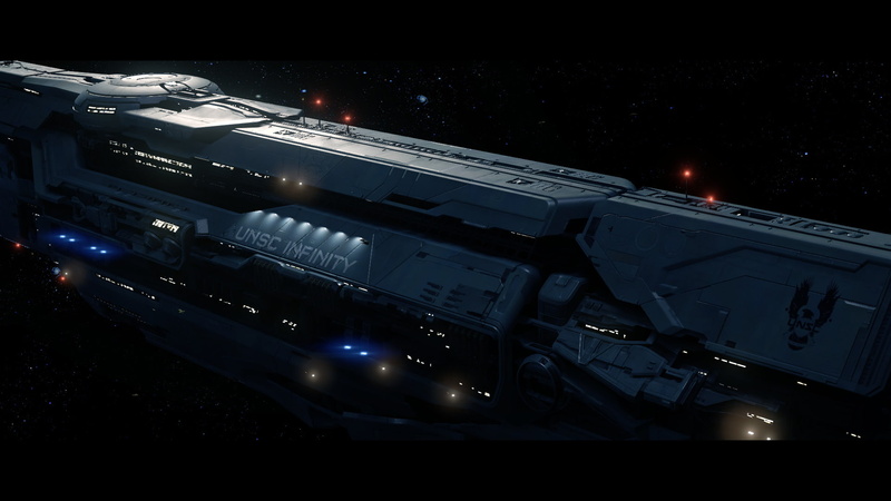 technology, mode of transportation, train, night, public transportation, no people, space, star - space, master chief blue team halo 5 guardians unsc infinity