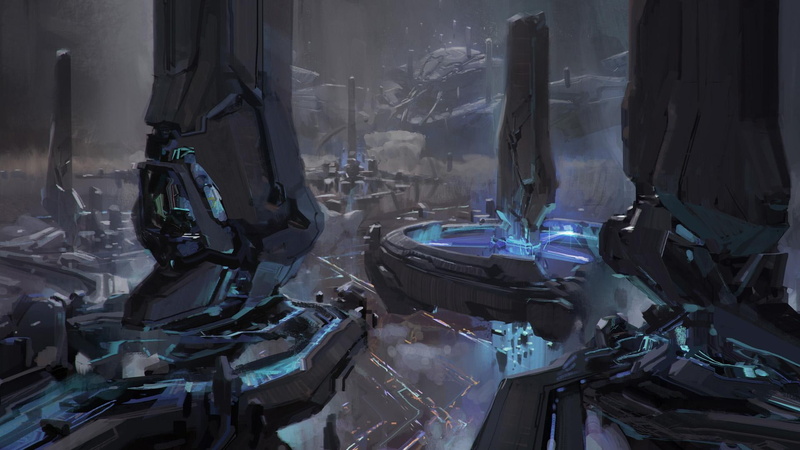 futuristic, machinery, day, no people, fantasy art, 1080P, window, glass - material, video games, metal, technology, concept art, workshop, man made object