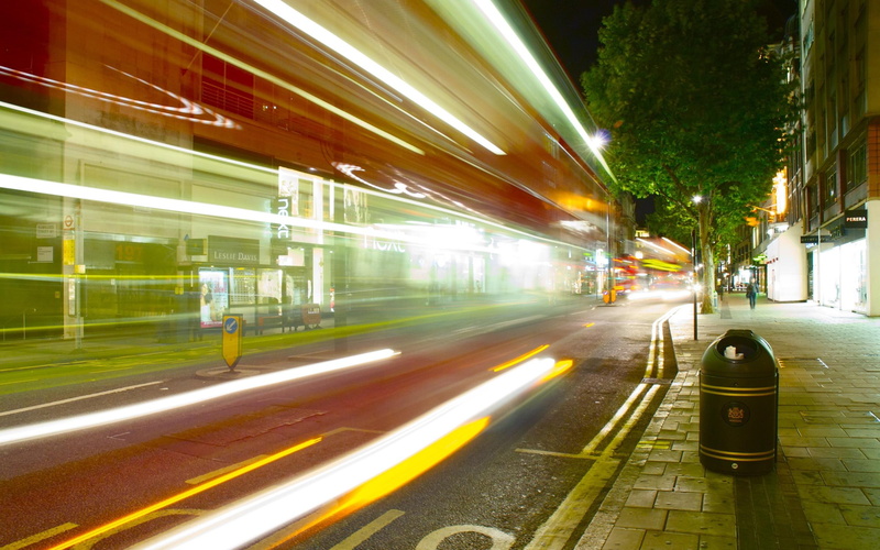 animals, london, black, buildings, cylindrical, beautiful, city, street, container, lights, architecture, 2K, night