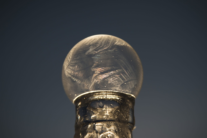 cylindrical, reflection, pipe, lighting equipment, frozen, copy space, nature, round, frost, sky, cold, clear, old, bottle top, sphere, bubble, filament