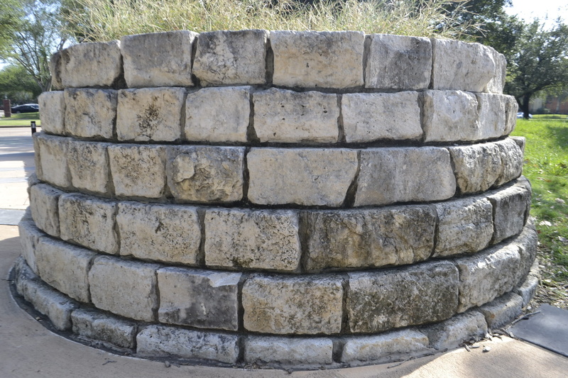 built structure, outdoors, round, stack, 1080P, houston texas playground, stone, wheel, stone - object, layers of bricks, outdoor, park, wishing well