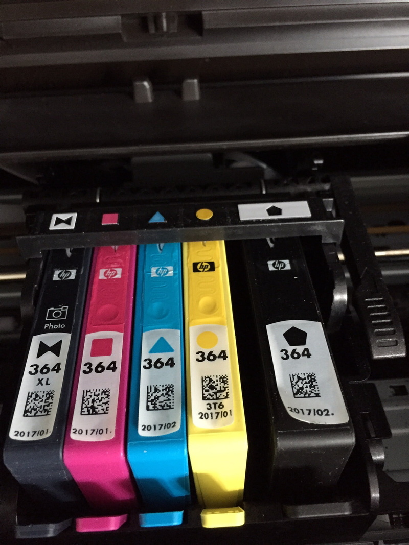 multi colored, five, hp, 1080P, ink, close-up, arts culture and entertainment, no people, printer, container, technology, text, number, machinery, push button