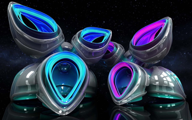 multi Colored, circle, shiny, blue, backgrounds, plastic, abstraction, 3d, medium group of objects, purple, vibrant Color, volume, no people, sky, variation