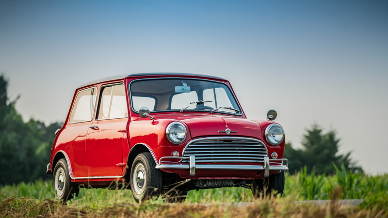 Old Car, Mini, 1080P, Morris Mini Cooper S, Car, Sedan, Red Car