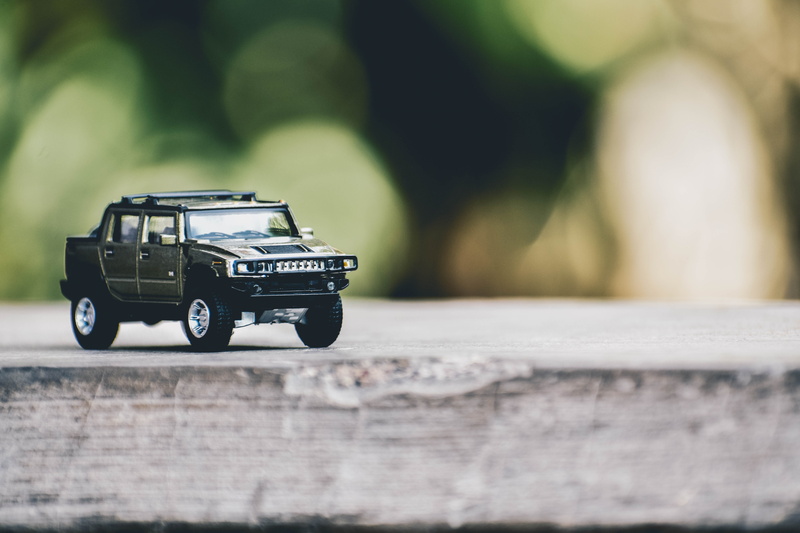 still life, wood - material, depth of field, tiny, miniature toy, selective, no people, day, transportation, drive, motor vehicle, truck, focus on foreground