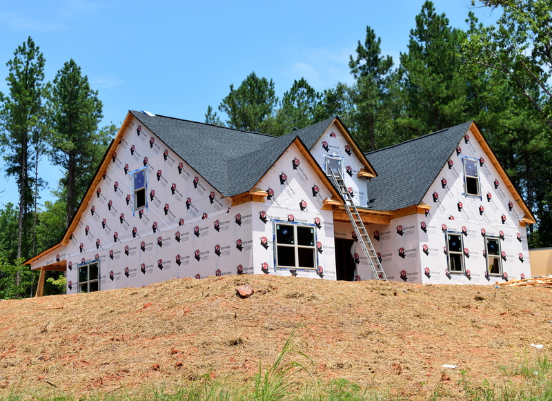 home construction, outdoors, grass, built structure, landscape, 5K, build, building, sky, roof, property, building exterior, new home, carpentry, residence