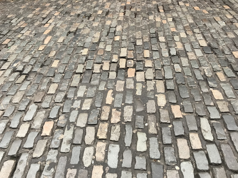 outdoors, the locksmiths, high angle view, paving stone, pattern, 4K, concrete, cobblestone, footpath, day, granite, built structure, pavement, stone