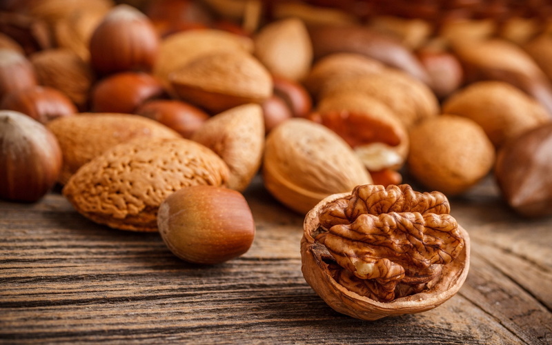 nuts, food, 2K