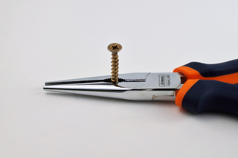 white background, economy, work, risk, craftsmen, diagonal cutting pliers, close-up, hand, metal, pliers, human hand, tool, key, indoors, 4K, gray background