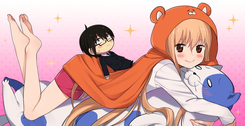 disguise, male, Doma Taihei, two people, boys, Doma Umaru, indoors, representation, character, togetherness, long hair, 1080P, males, costume, child, female