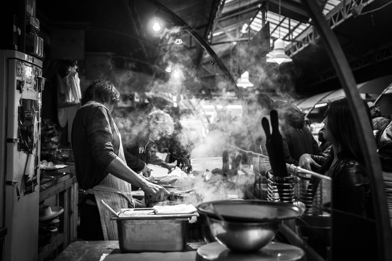 real people, chef, single, street market, serving, women, customer, adult, street food, beside, cook, food, 4K, household equipment, photography, refrigerator