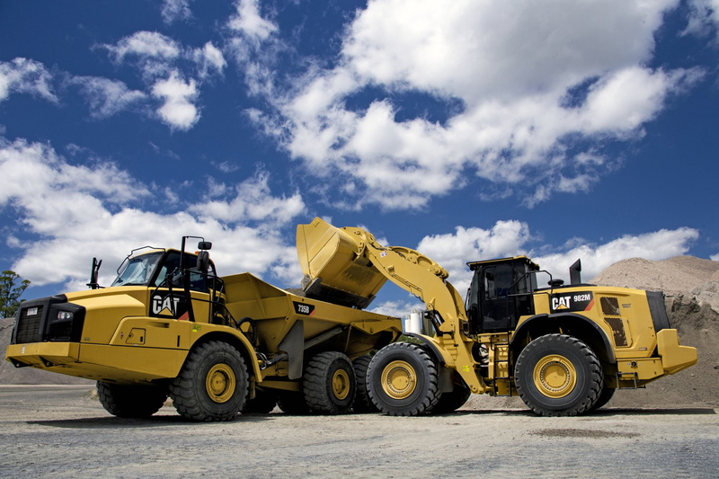 Dump Truck, Caterpillar 982M, Wheel Loader, Vehicles, Caterpillar 735B, 1080P