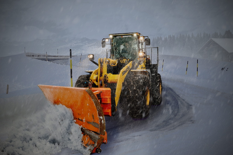 plowing, construction machinery, motion, nature, orange, 4K, plouh, snow removal, land vehicle, switzerland, outdoors, no people, machinery, blizzard