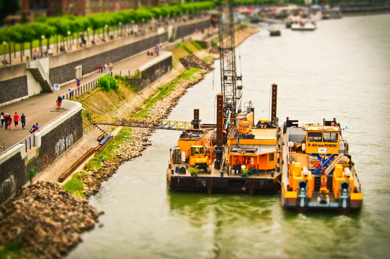 deepening, mode of transportation, industry, transportation, no people, nautical vessel, construction machinery, water, 4K, dredgers, riverside, work